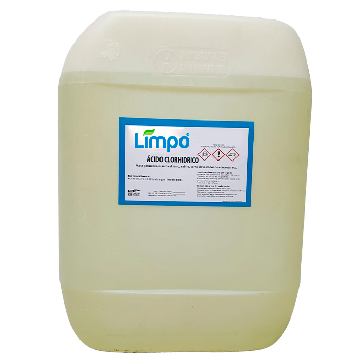Envase de ácido clorhídrico de Limpo Químicos